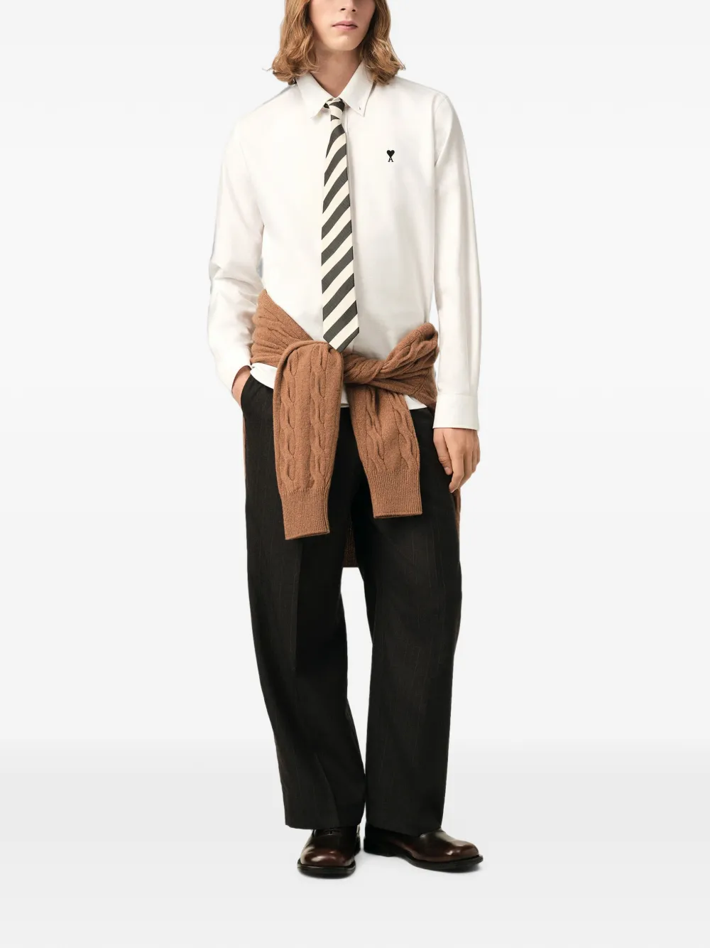 AMI Paris Katoenen shirt met Ami de Coeur Wit