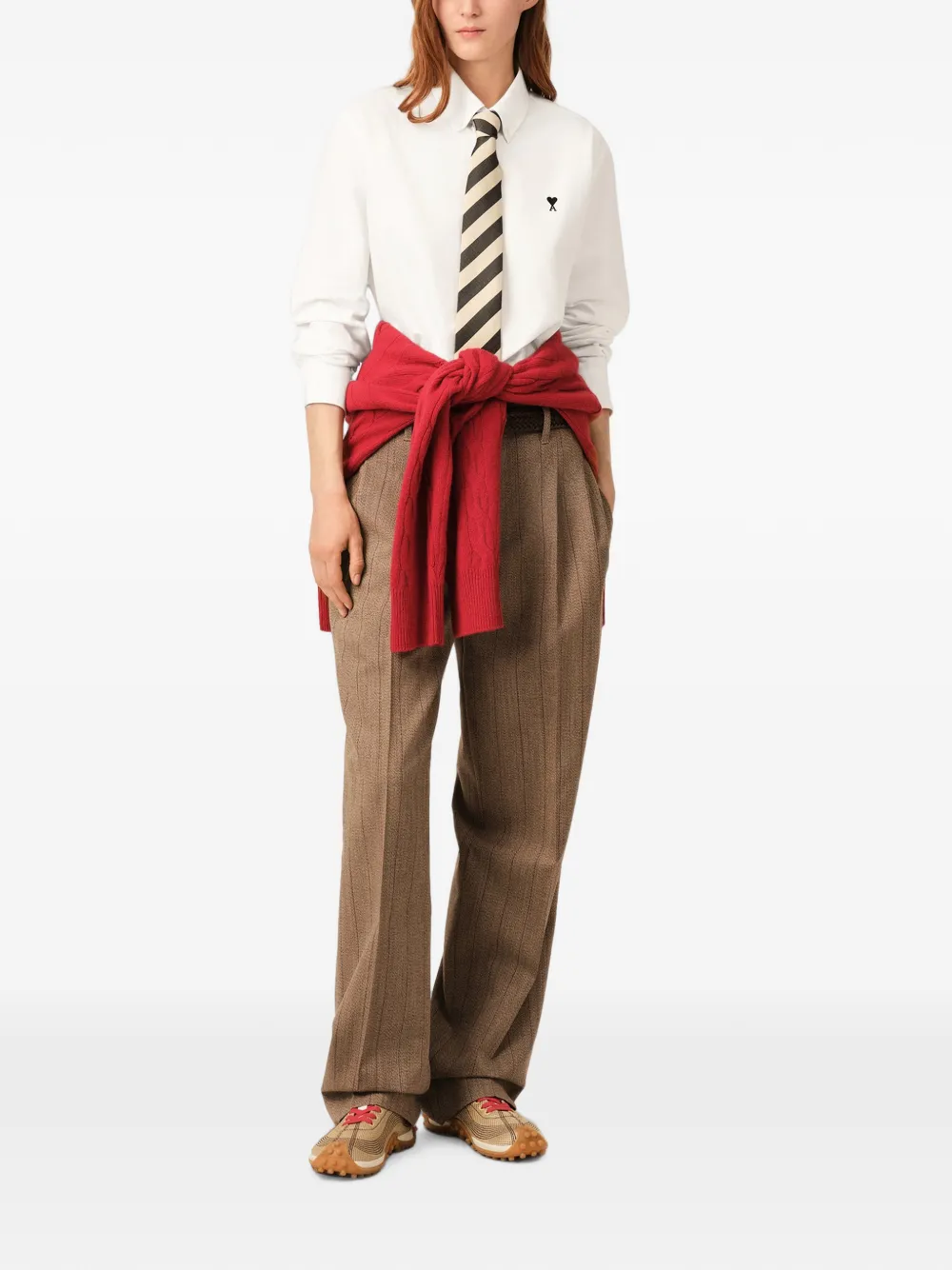 AMI Paris Katoenen shirt met Ami de Coeur Wit