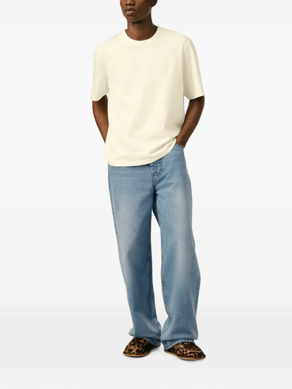 AMI Paris Baggy-fit katoenen jeans Blauw