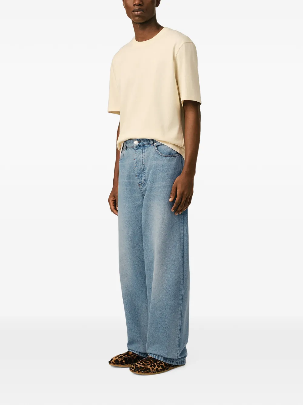 AMI Paris Baggy-fit katoenen jeans Blauw