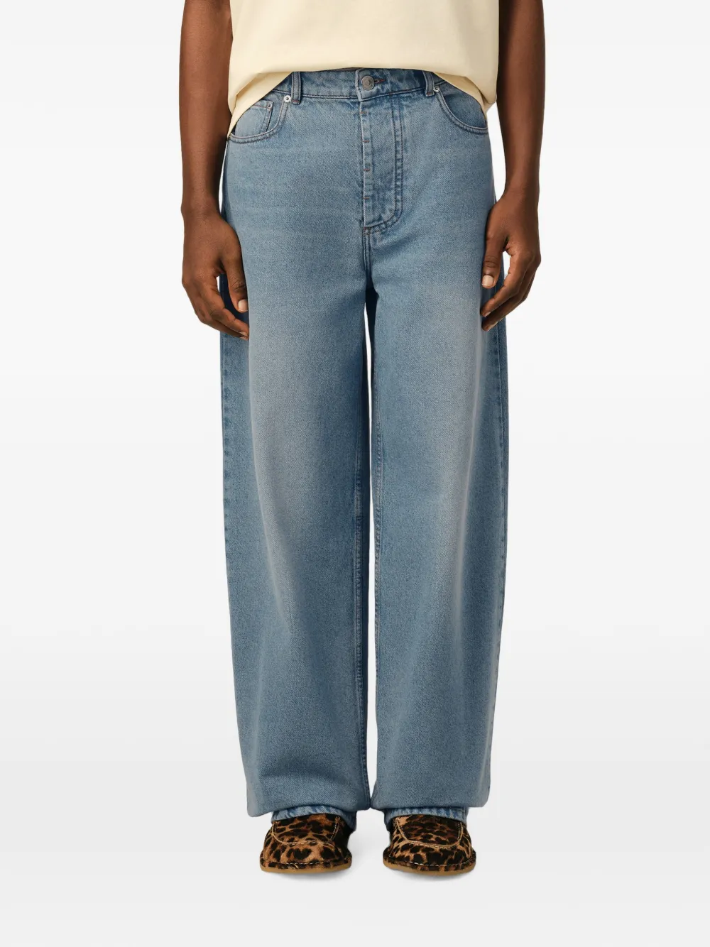 AMI Paris Baggy-fit katoenen jeans Blauw