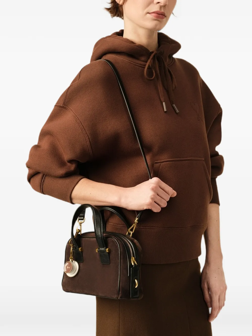 AMI Paris small cow leather Georges bowling bag