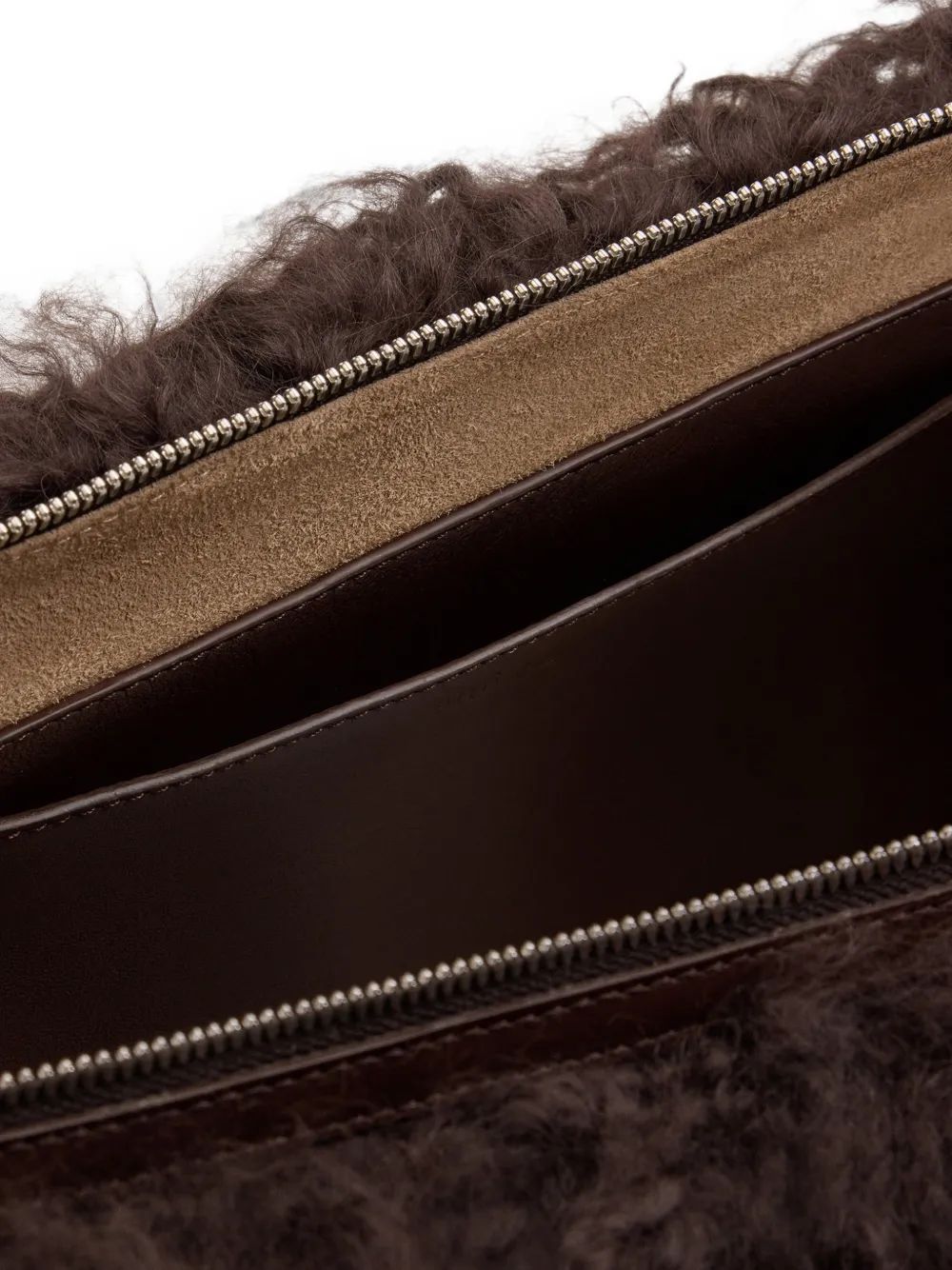 AMI Paris Kleine lamsleren Etienne crossbodytas Bruin