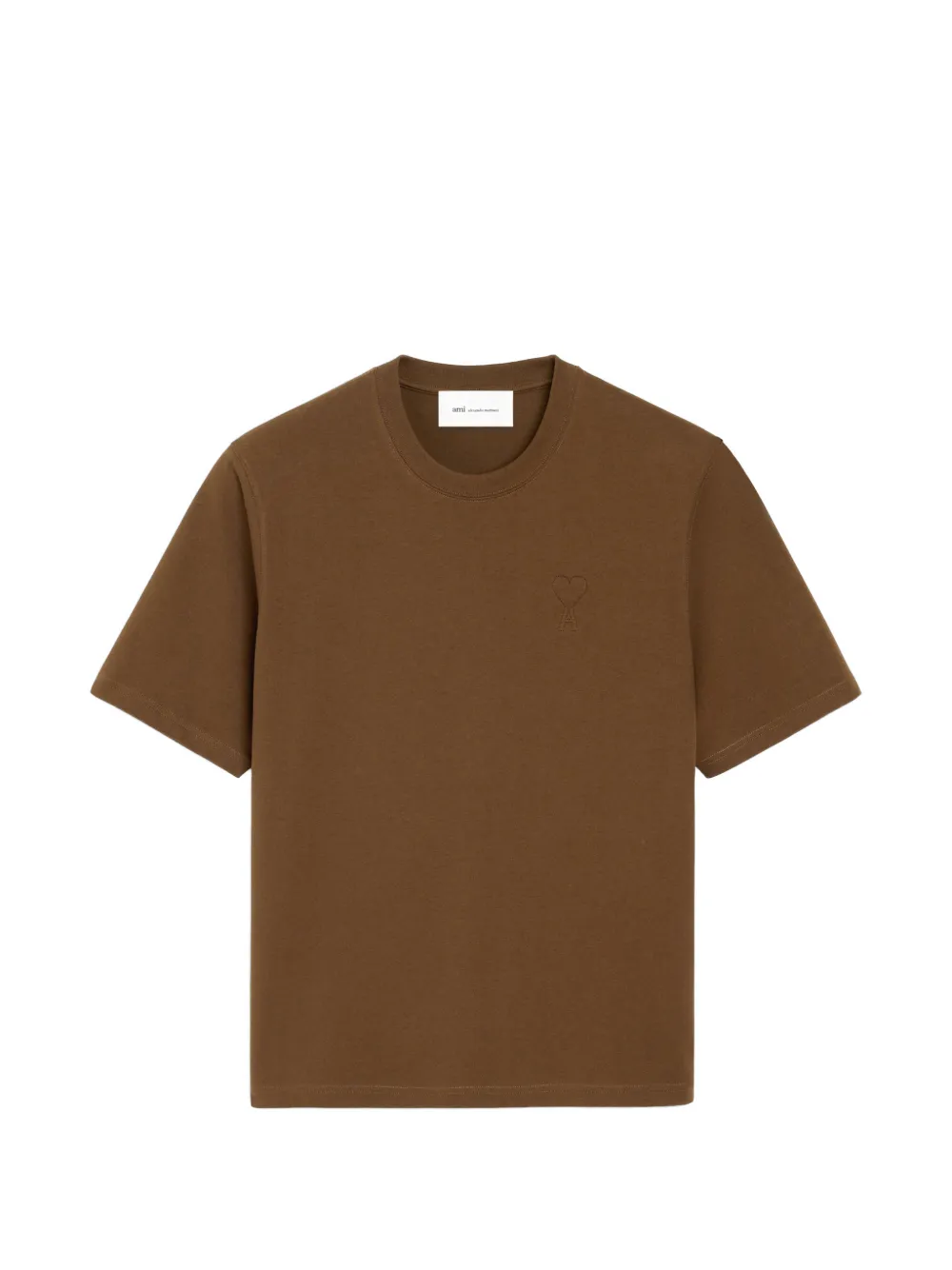 AMI Paris cotton T-shirt with embossed Ami de Coeur - Braun