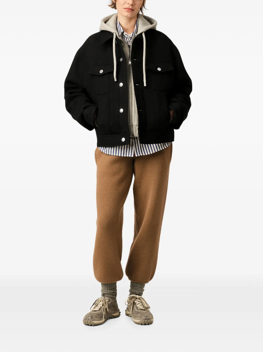AMI Paris Wollen truckjack Zwart