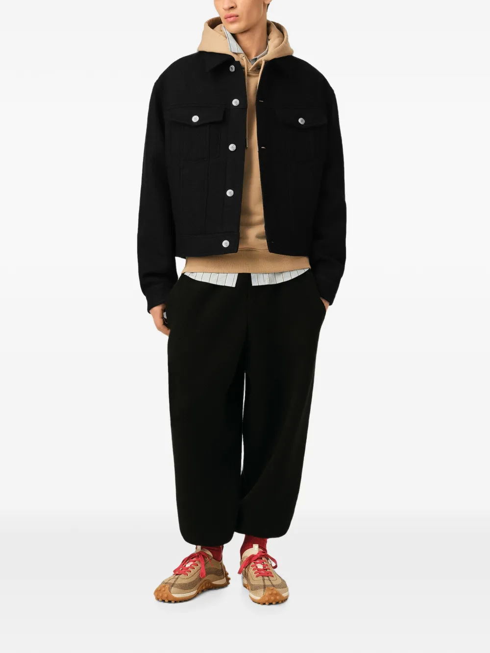 AMI Paris Wollen truckjack Zwart