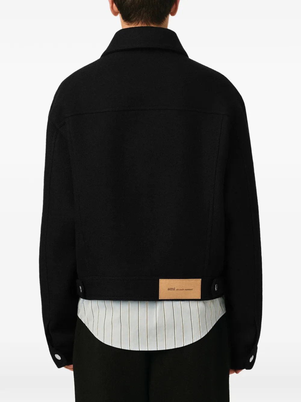 AMI Paris Wollen truckjack Zwart