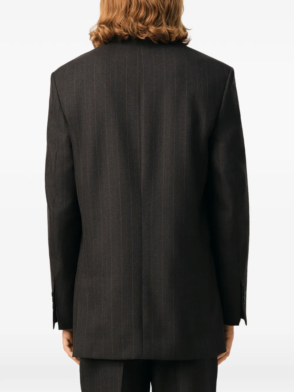 AMI Paris Wollen gestreepte blazer met dubbele rij knopen Grijs