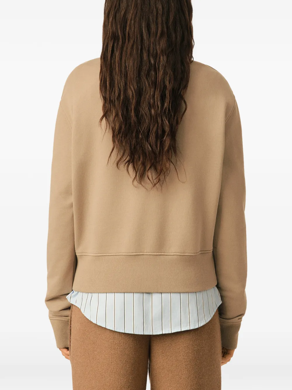 AMI Paris Katoenen sweater met Ami de Coeur Beige