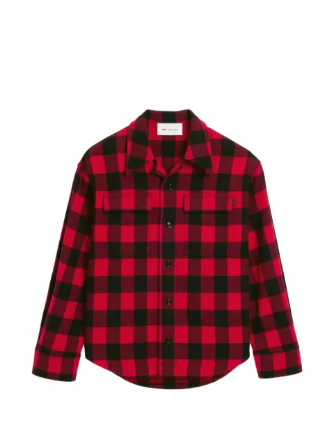 AMI Paris sobrecamisa ancha con motivo de cuadros