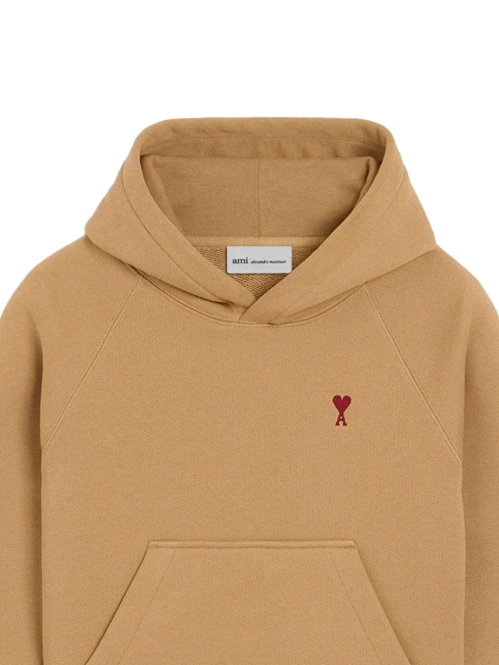 AMI Paris Katoenen hoodie met Ami de Coeur Beige