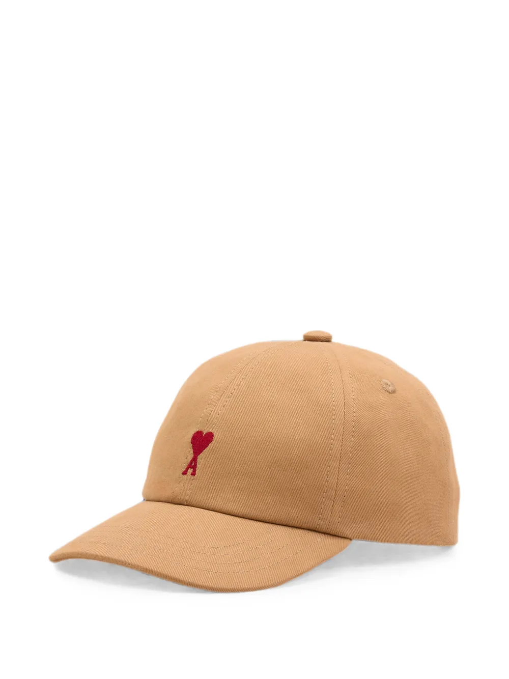 AMI Paris Katoenen pet met Ami de Coeur Beige