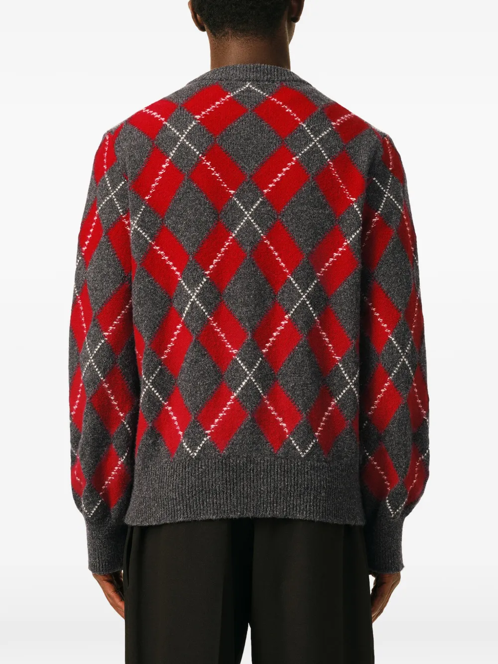 AMI Paris Wollen vest met argyle-patroon Grijs