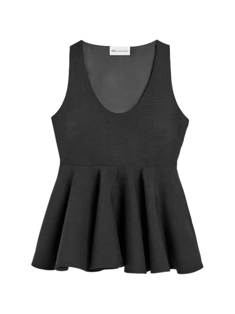AMI Paris top de lana sin mangas con peplum