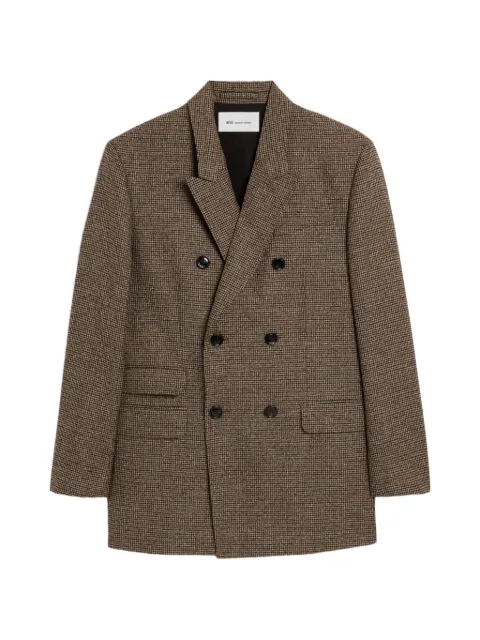 AMI Paris double-breasted houndstooth wool blazer