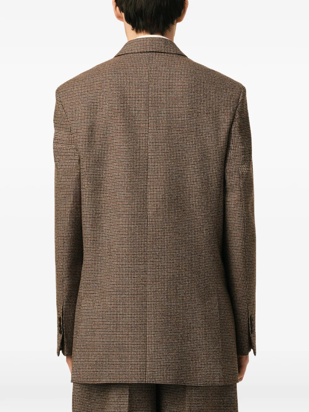 AMI Paris Wollen blazer met dubbele rij knopen en pied-de-poule patroon Bruin