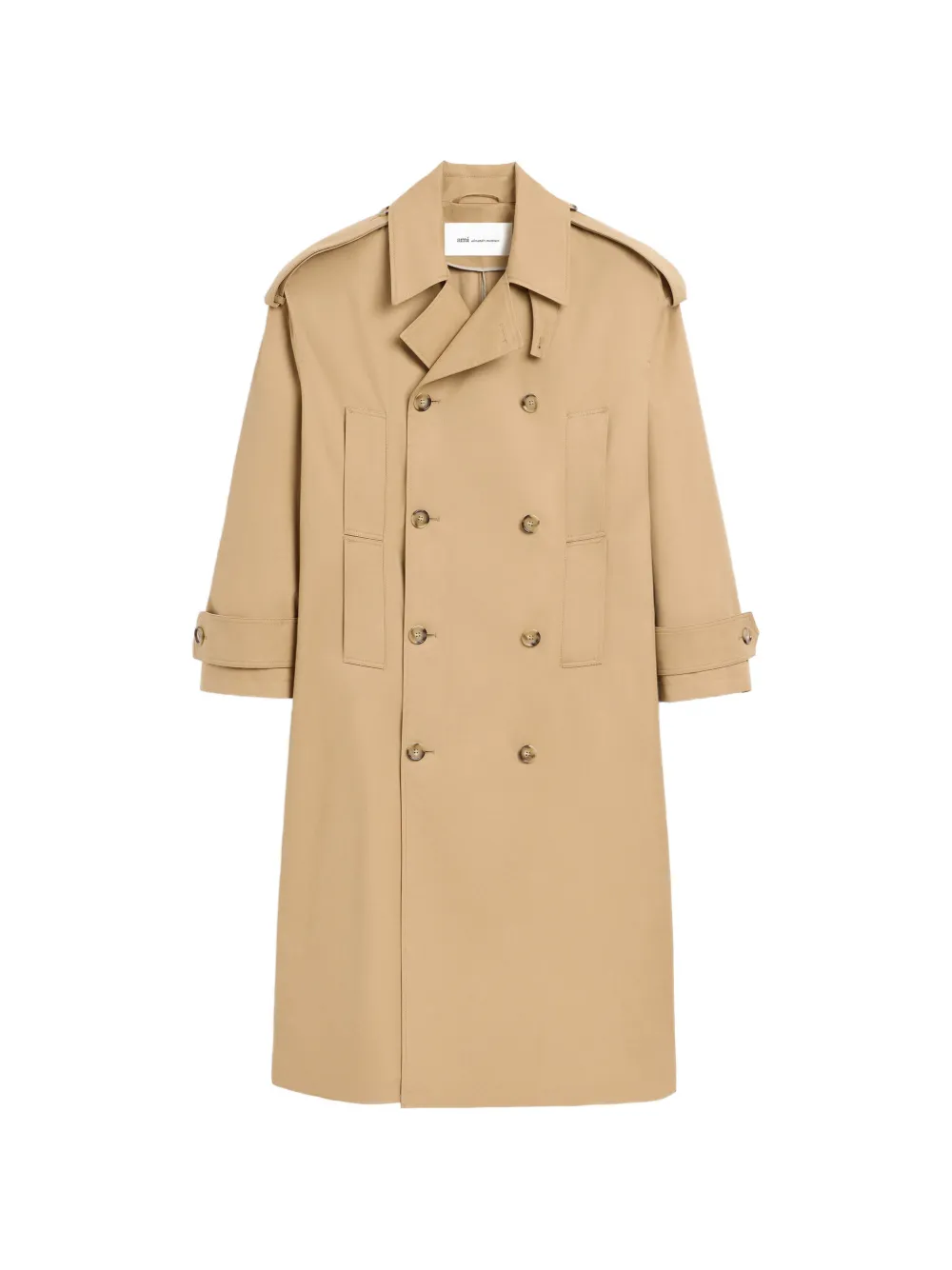 AMI Paris cotton trench coat - Nude