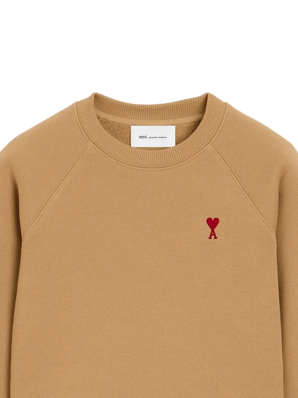 AMI Paris Katoenen sweater met Ami de Coeur Beige
