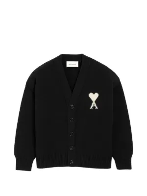 ami paris カーディガン　黒　Sサイズ AMI Paris Ami De Coeur カーディガン | ブラック | FARFETCH JP