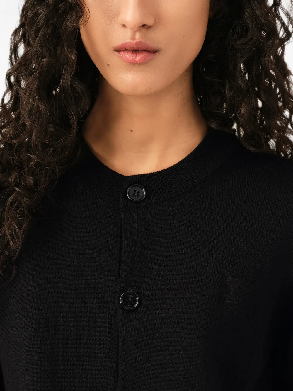 AMI Paris Wollen vest met korte mouwen en Ami de Coeur Zwart