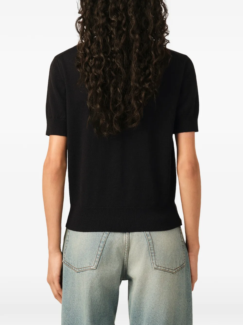 AMI Paris Wollen vest met korte mouwen en Ami de Coeur Zwart