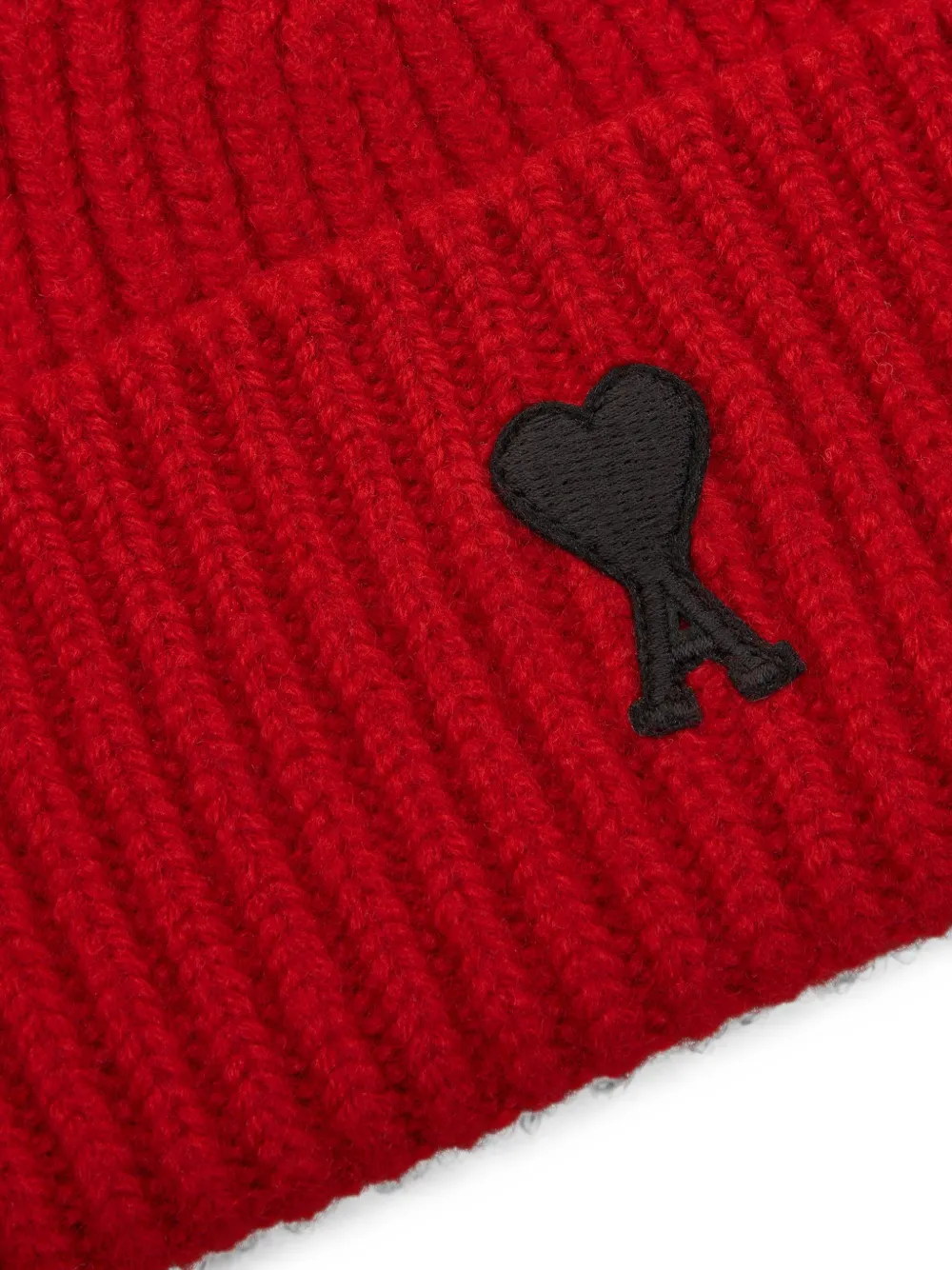 AMI Paris Wollen muts met Ami de Coeur Rood