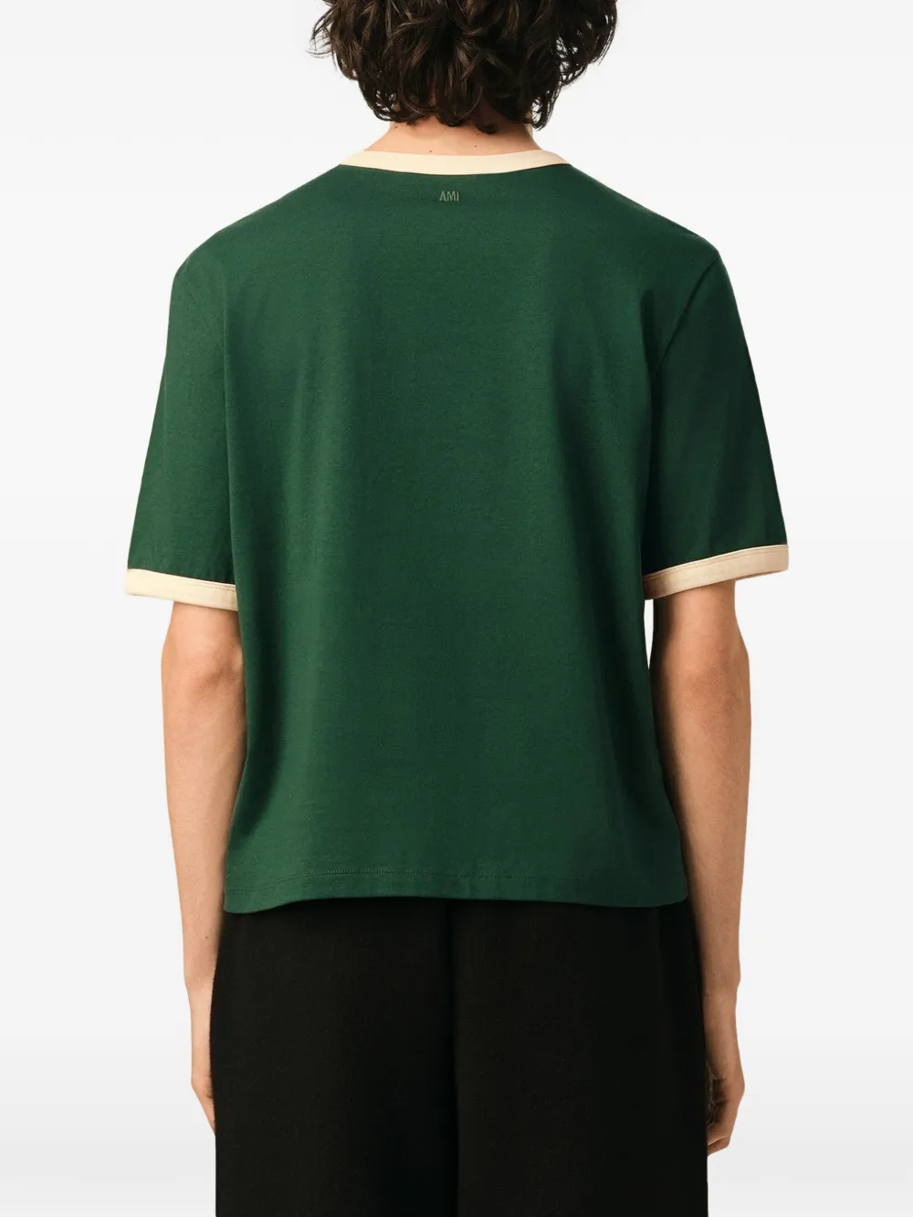 AMI Paris Katoenen T-shirt met Ami de Coeur Groen
