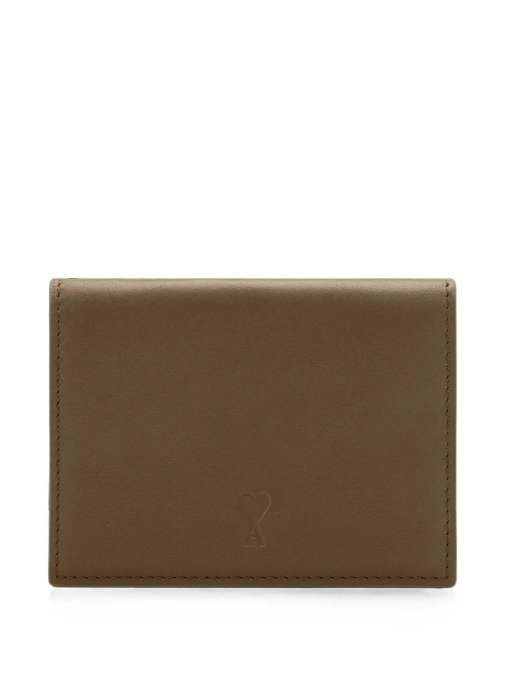AMI Paris cowhide leather trifold wallet - Marrone