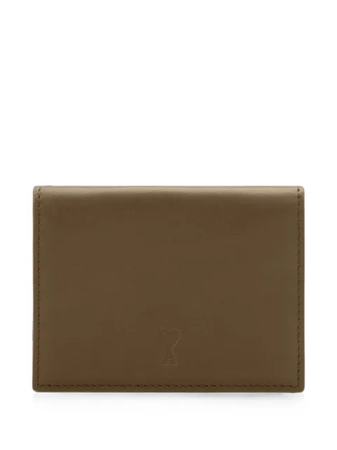 AMI Paris cowhide leather trifold wallet with Ami de Coeur