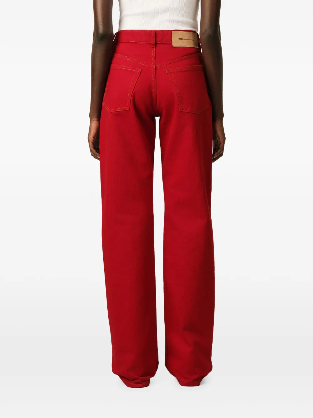 AMI Paris Jeans met wijde pasvorm Rood