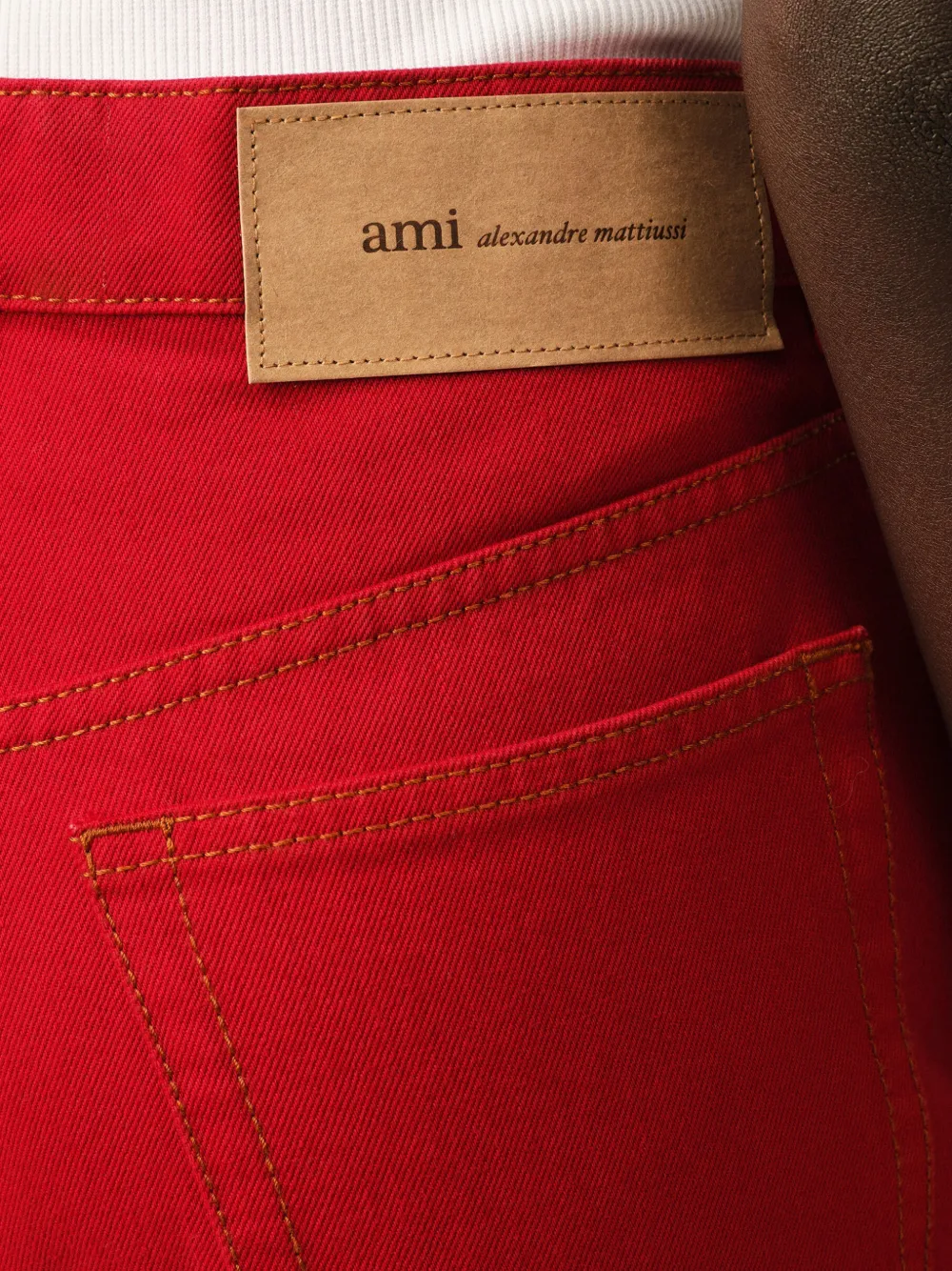 AMI Paris Jeans met wijde pasvorm Rood