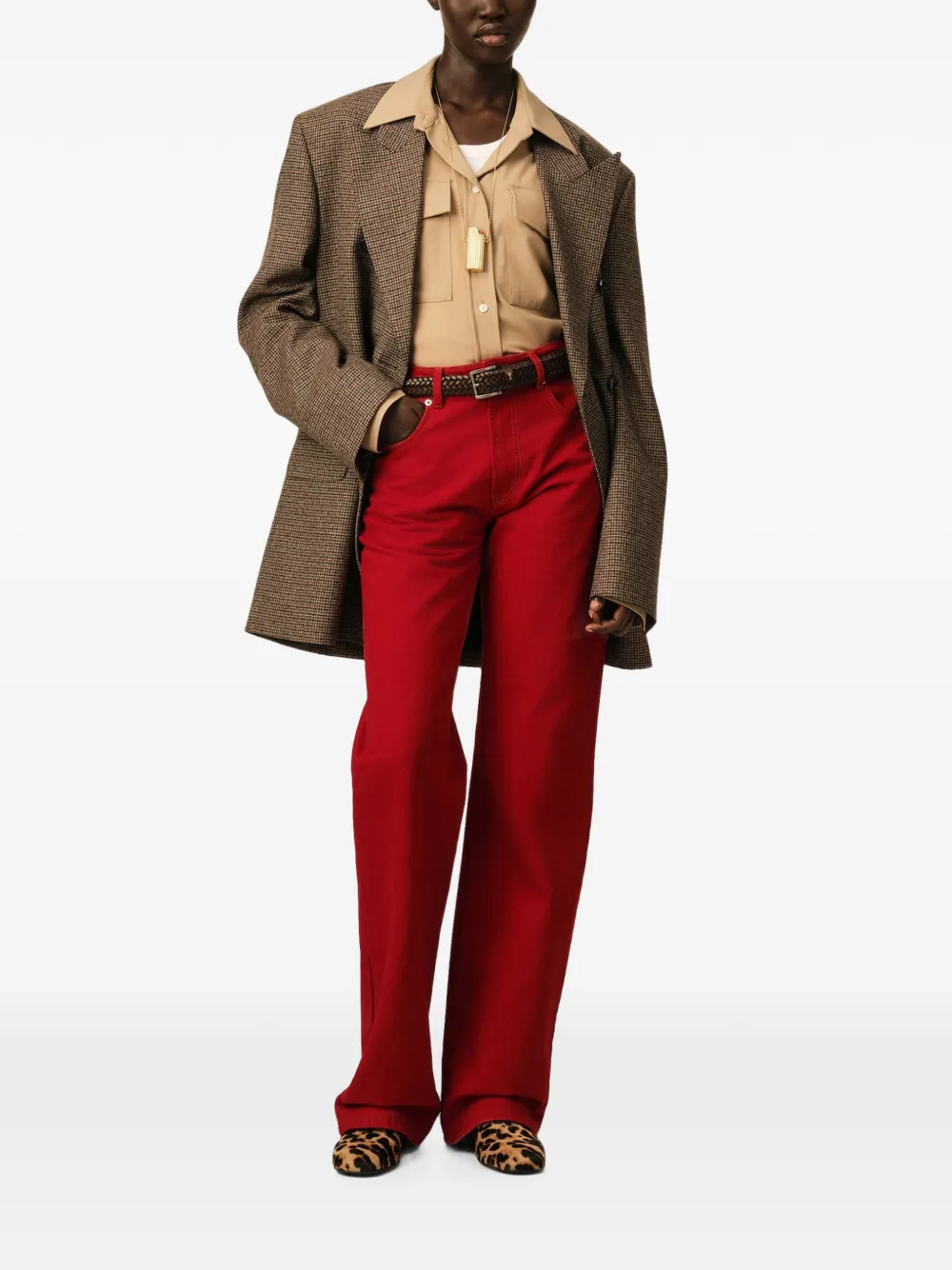 AMI Paris Jeans met wijde pasvorm Rood