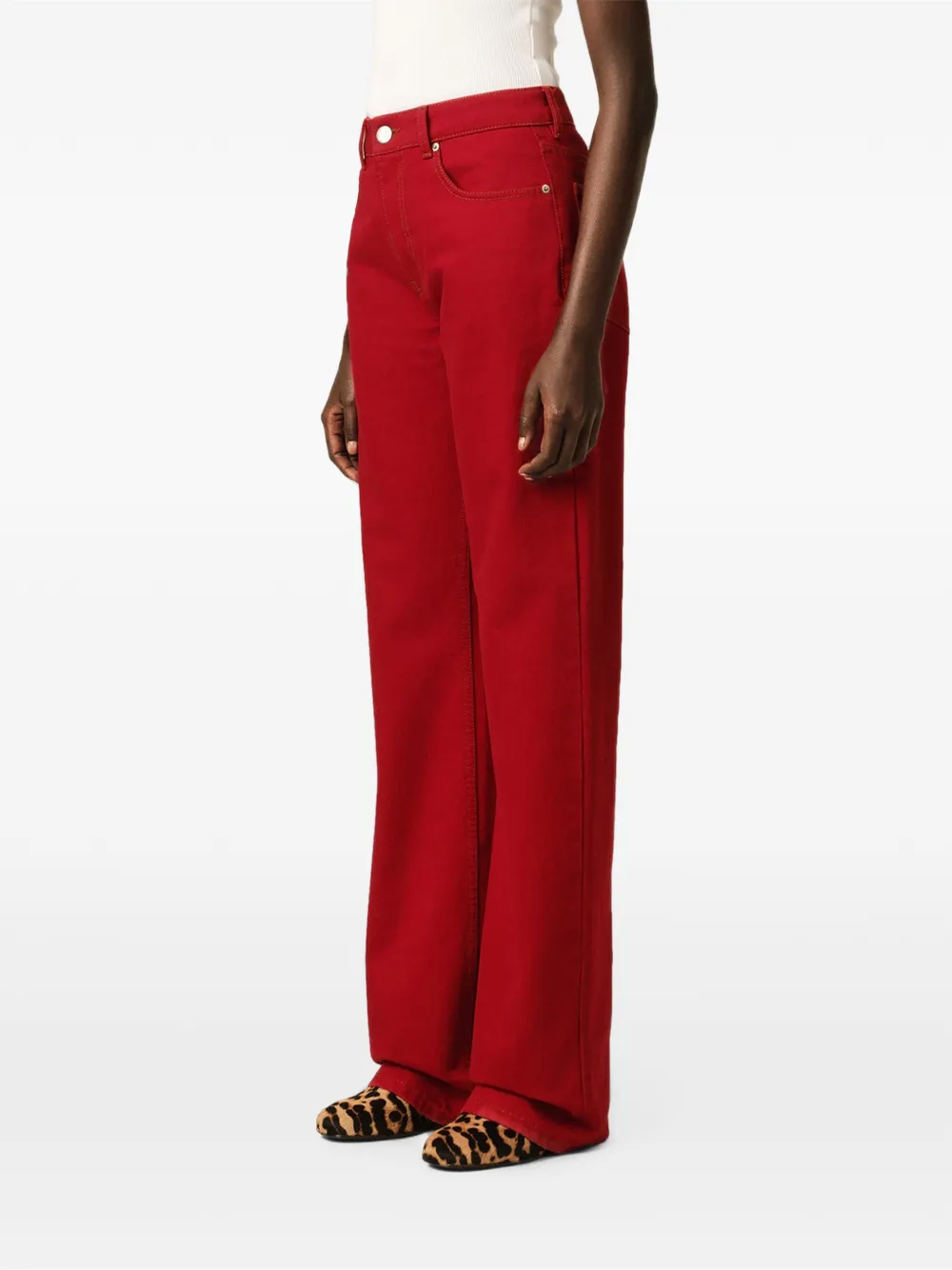 AMI Paris Jeans met wijde pasvorm Rood