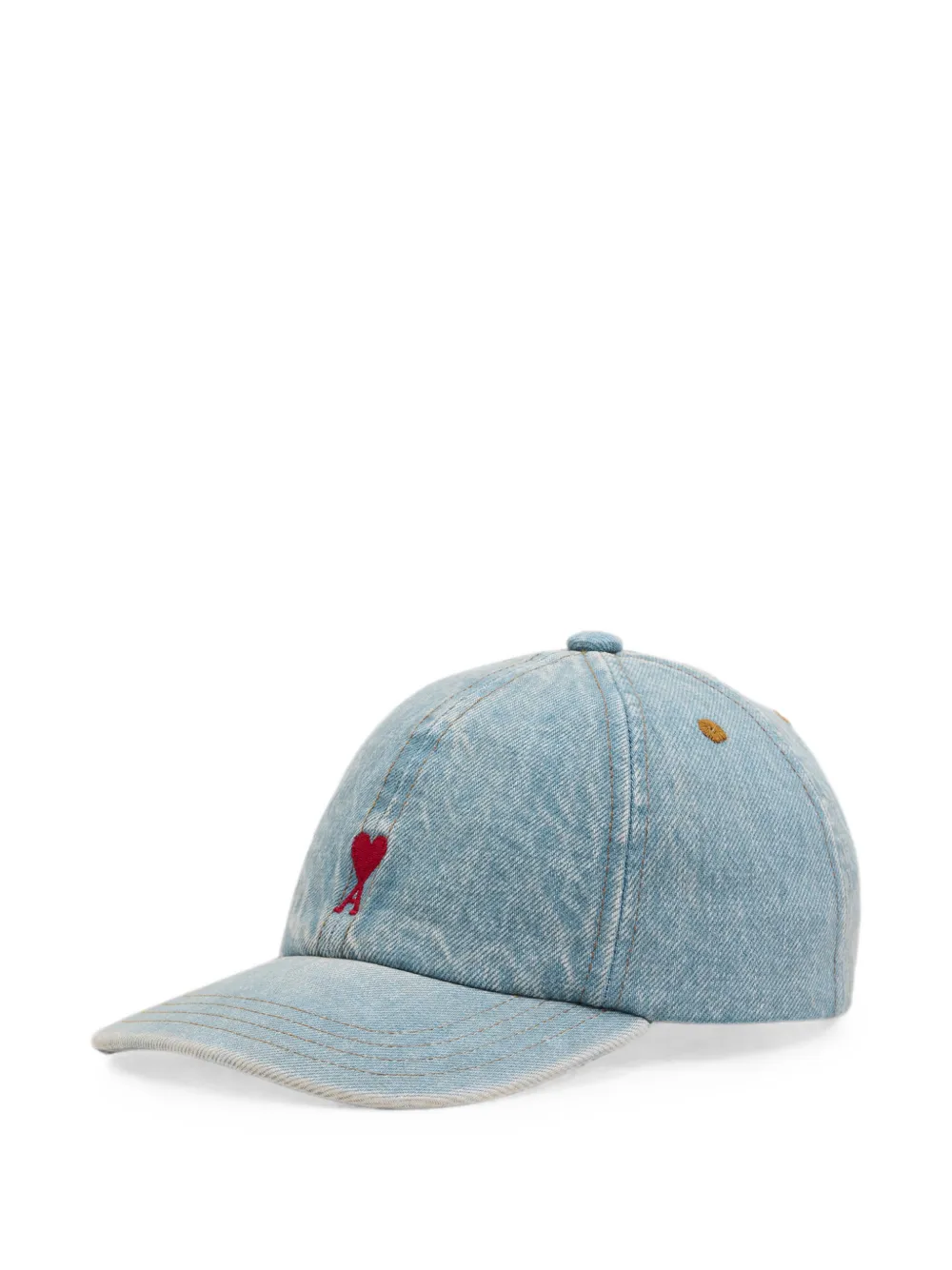 AMI Paris Denim katoenen pet met Ami de Coeur Blauw