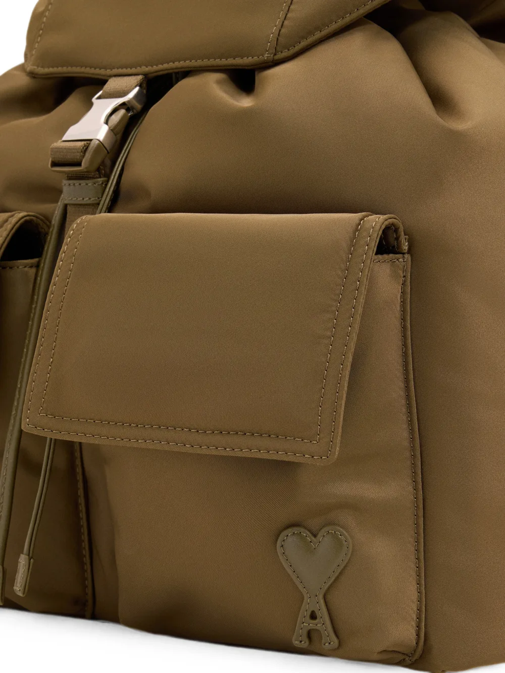 AMI Paris Marcel nylon rugzak met klep Groen