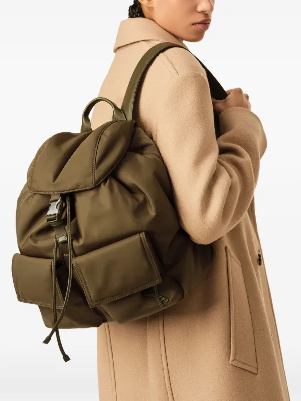 Ami AMI Paris Nylon Marcel Flap Backpack | Green | FARFETCH