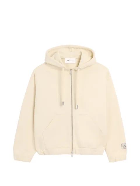 AMI Paris zipped cotton hoodie with heritage Ami Paris label