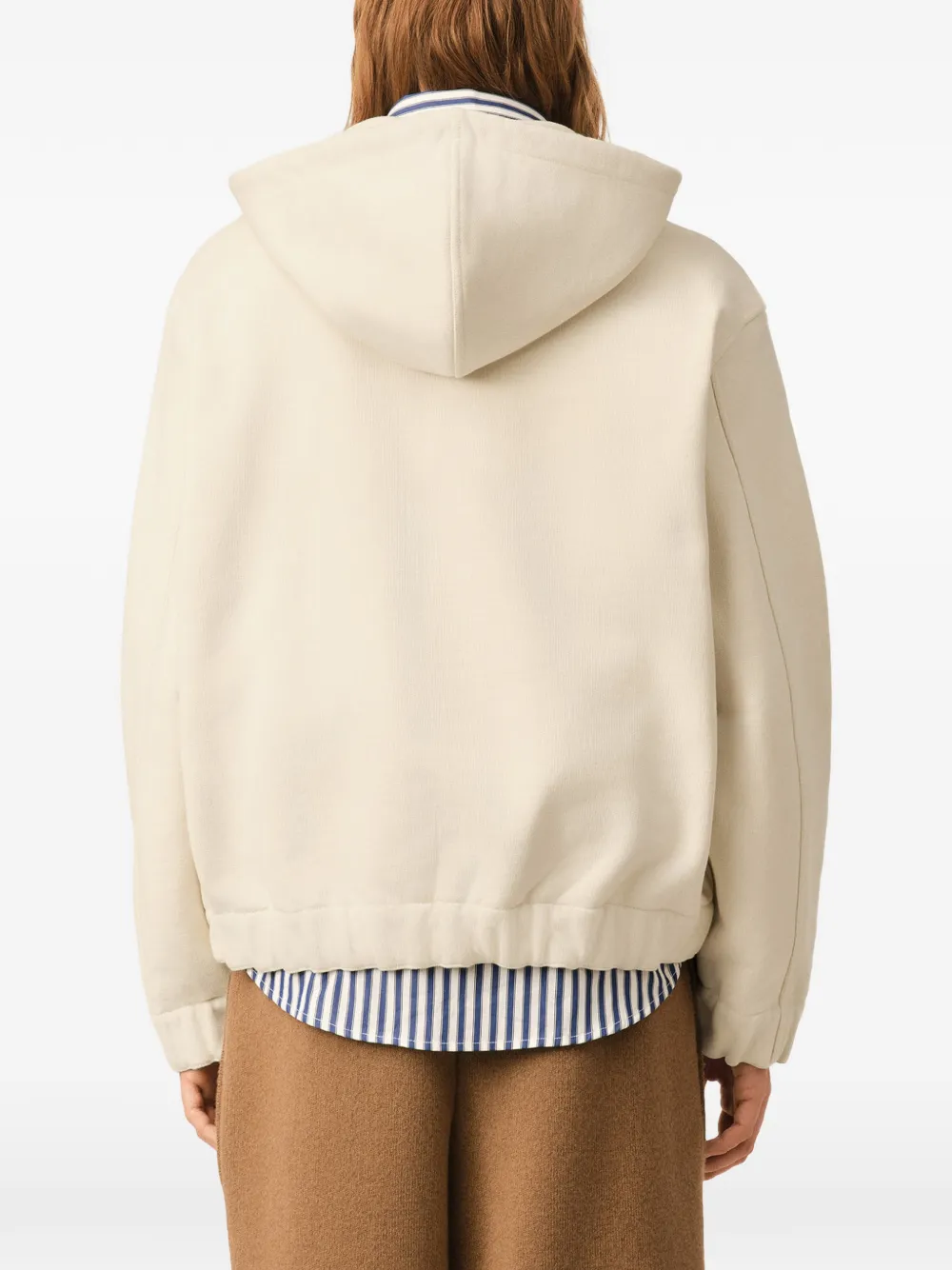 AMI Paris katoenen hoodie met ritssluiting en heritage label Beige