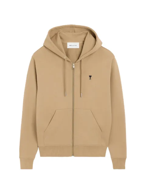 AMI Paris zipped cotton hoodie with Ami de Coeur