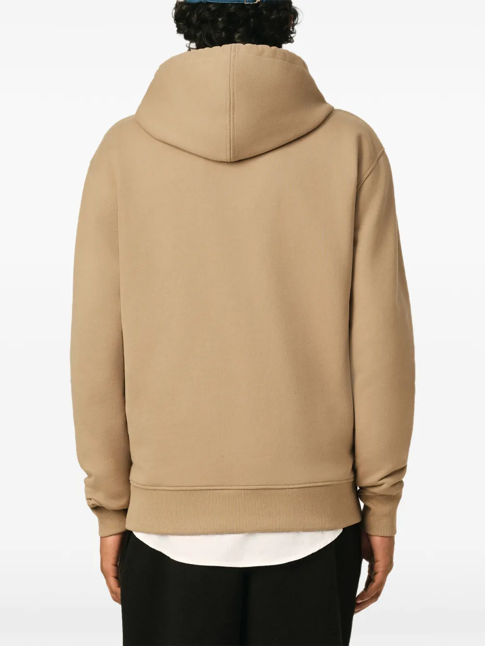AMI Paris Katoenen hoodie met rits en Ami de Coeur Beige