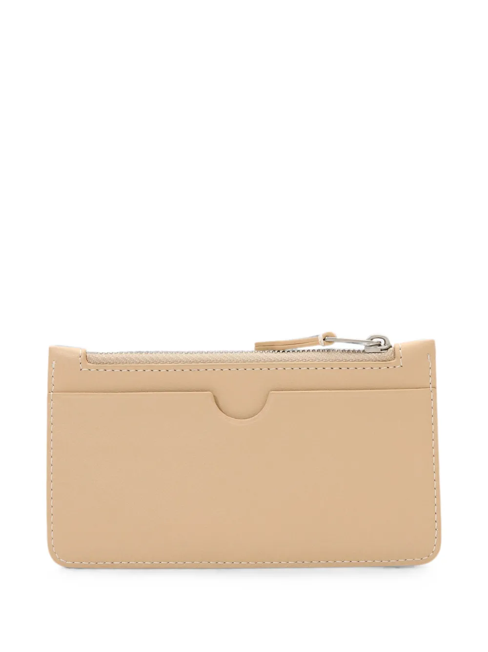 AMI Paris Leren pasjeshouder met Ami de Coeur en rits Beige