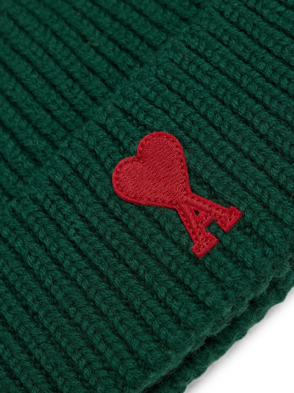 AMI Paris Wollen muts met Ami de Coeur Groen