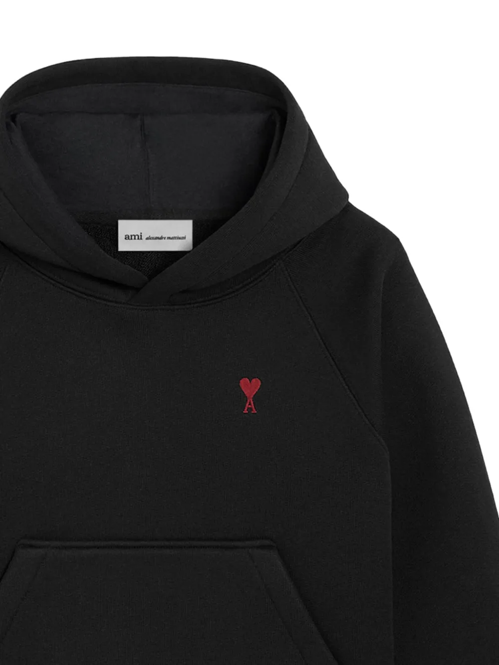 AMI Paris Katoenen hoodie met Ami de Coeur Zwart