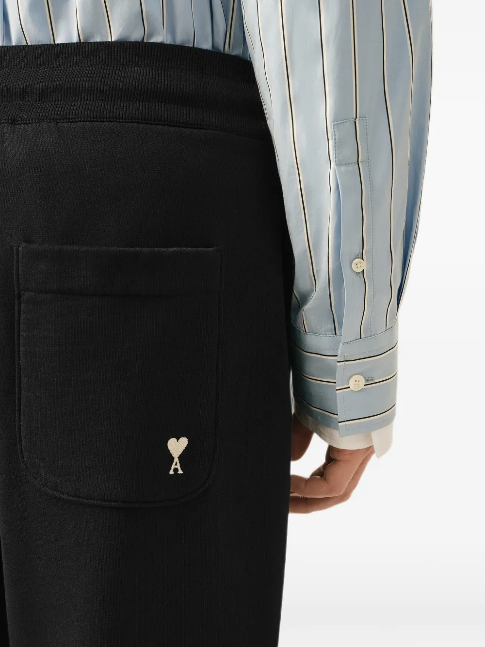 AMI Paris Katoenen trainingsbroek met Ami de Coeur Zwart