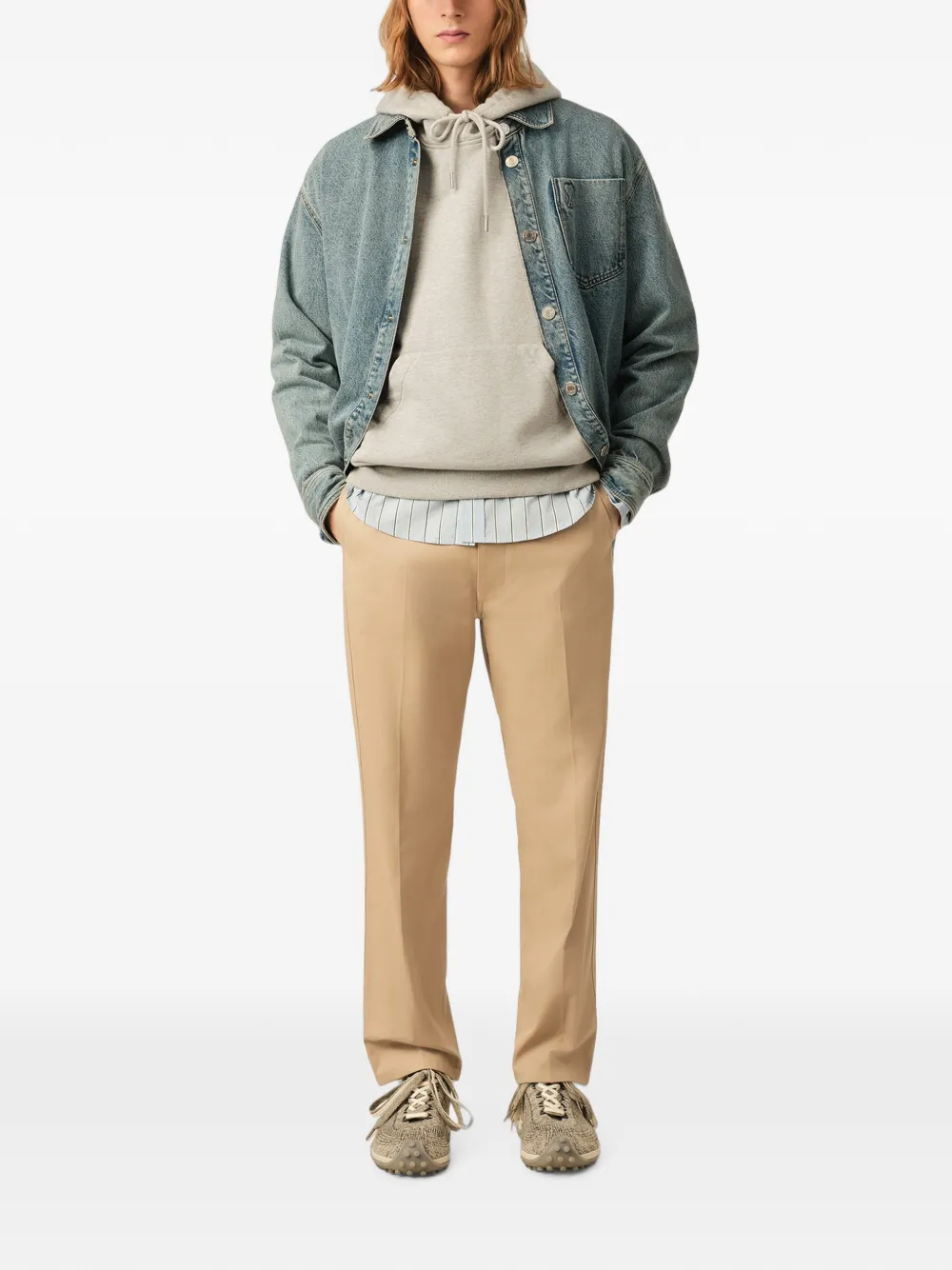 AMI Paris Parijse katoenen broek Beige
