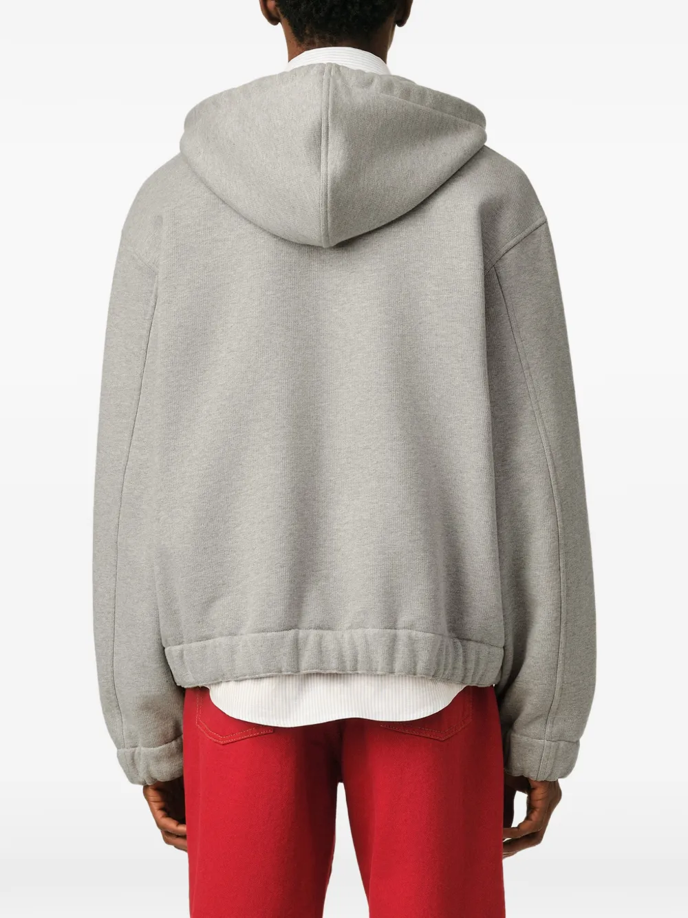 AMI Paris katoenen hoodie met ritssluiting en heritage label Grijs