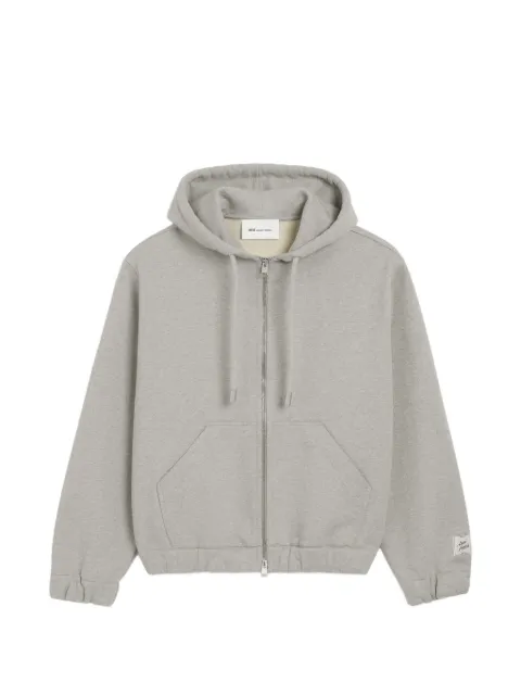 AMI Paris Zipped cotton hoodie with heritage Ami Paris label