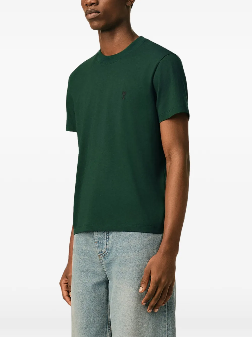AMI Paris T-shirt met logo Groen