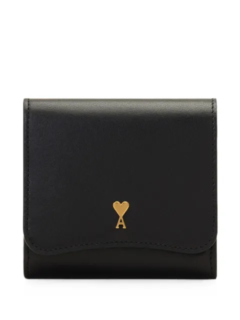 AMI Paris portefeuille compact Paris en cuir de vachette