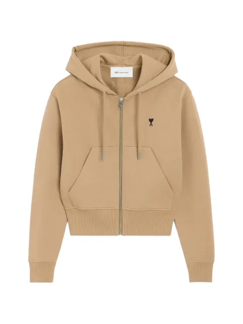 AMI Paris zipped cotton hoodie with Ami de Coeur